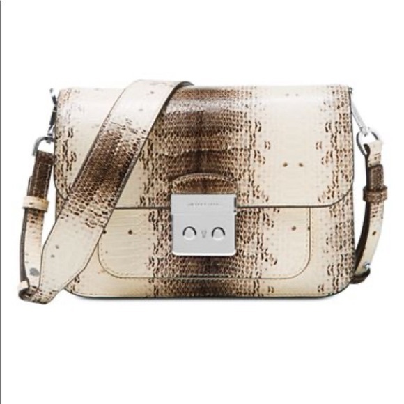 Michael Kors Sloan Editor Snake-Embossed Leather Shoulder Bag - Picture 1 of 16